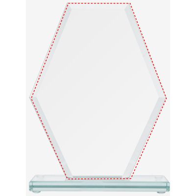 Glastrophäe mit zerbrochenem Sockel