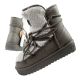 D.Franklin Damen Winter Schneestiefel, modisches Fellfutter, grau