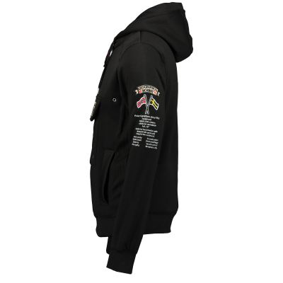 4. Herren-Sportpullover Geographical Norway GYMCLASS BLACK DB MEN 100 mit Kapuze, schwarz (WU4185H-GN-BLACK)
