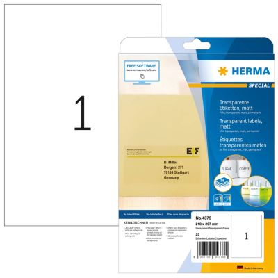 2. HERMA 4375 Bedruckbare Etiketten Transparente Selbstklebende Bedruckbare Etiketten