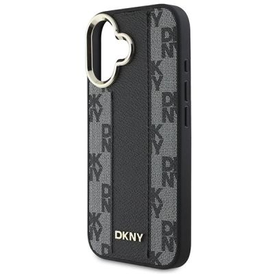 6. DKNY Checkered Pattern Magsafe Hülle für iPhone 16 Plus – Schwarz