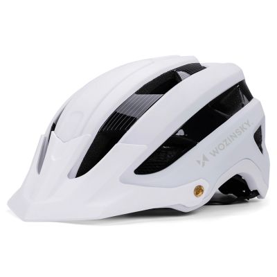 3. Wozinsky MTB-Fahrradhelm mit abnehmbarem Visier, leicht, Größe L – schwarz-weiß