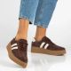 2. Damen-Plateauschuhe aus braunem Leder und Wildleder, Modell Filippo DP6776