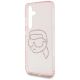 6. Karl Lagerfeld Strasssteine K. Kopf Logo Samsung Galaxy S25 Hülle Pink