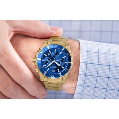4. Giewont Herrenuhr Chronograph Saphir Gold Blau GW3970-B6
