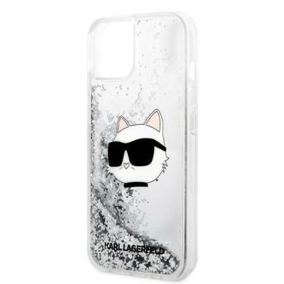 6. Karl Lagerfeld KLHCP14MLNHCCS iPhone 14 Plus 6,7" Silber/Silber Hardcase Glitter Choupette Head