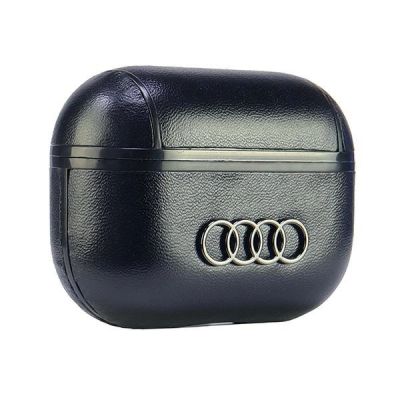 4. Audi Leder Big Logo AirPods Pro 2 Hülle schwarz/schwarz AU-APP2-GT/D3-BK