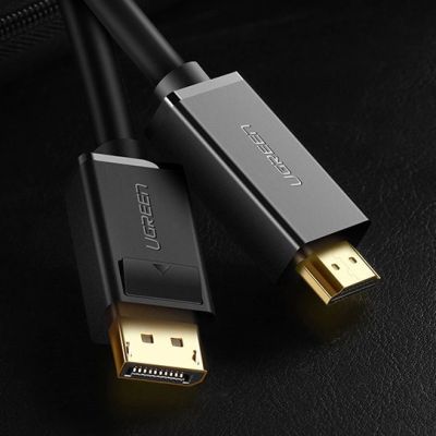 17. Ugreen Unidirektionales DisplayPort-zu-HDMI-Kabel 4K 30Hz 32 AWG 2m Schwarz (DP101 10202)