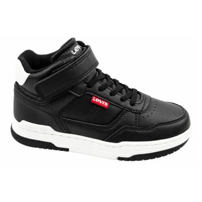 Levi's John SE schwarze knöchelhohe Kinder-Sportschuhe mit Klettverschluss