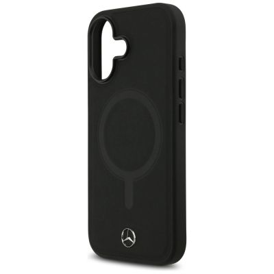 6. Mercedes Plain Smooth Leather MagSafe Hülle für iPhone 17 - Schwarz