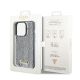 8. Guess Pailletten-Schriftzug-Metallgehäuse für iPhone 14 Pro Max – Silber