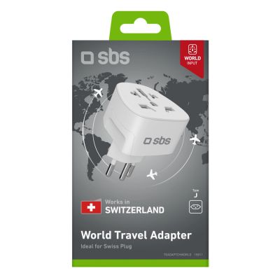 2. SBS CH Reiseadapter – Universal – Weiß
