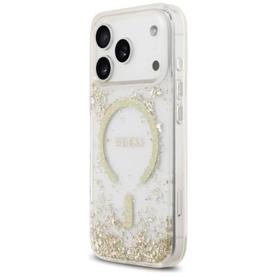 2. Guess Resin Bottom Glitter MagSafe Hülle für iPhone 17 Pro - Gold