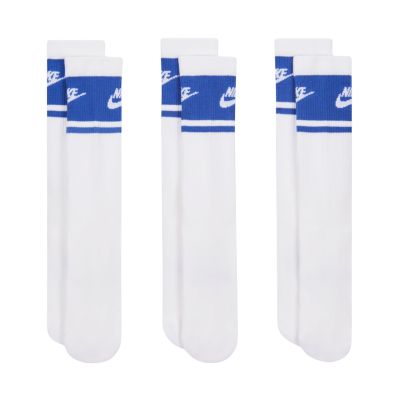 Nike Everyday Elevated Crew Socken, 3 Paar, Weiß und Blau, IM7949 904