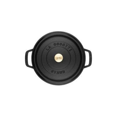 4. Runder gusseiserner Topf Staub – Schwarz, 2,2 l