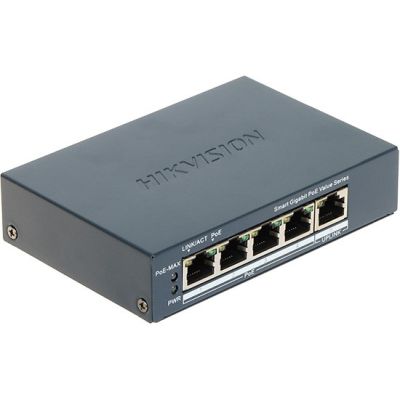 2. Hikvision DS-3E1505P-EI/M(O-STD) 4-Port Gigabit Ethernet Smart PoE Switch