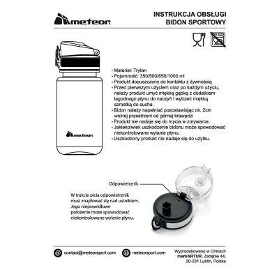 32. Meteor 650 ml marineblaue Sportflasche