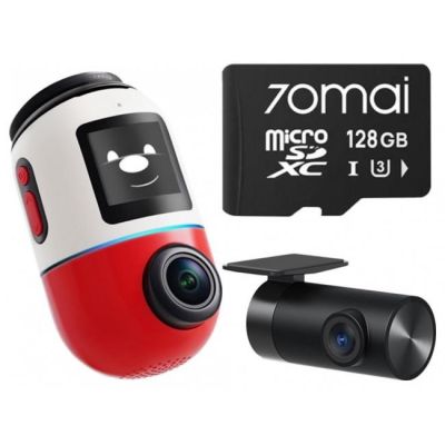 70mai X800 Omni 4K/GPS/WiFi Dual Red Dashcam + 70mai 128GB SD-Karte