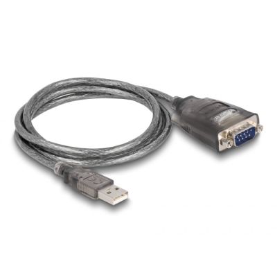 DeLOCK Adapter USB 2.0 Typ-A auf 1 x RS-232 D-Sub 9-poliger serieller Stecker mit Schrauben, 3 x LED, 1 m