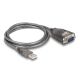 DeLOCK Adapter USB 2.0 Typ-A auf 1 x RS-232 D-Sub 9-poliger serieller Stecker mit Schrauben, 3 x LED, 1 m