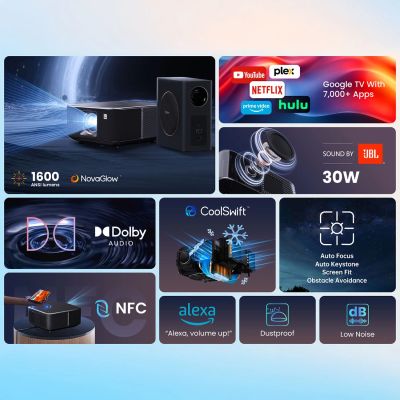 29. Yaber K3 Pro LCD FullHD 1080p Multimedia-Projektor mit JBL-Lautsprechern und Subwoofer - Schwarz