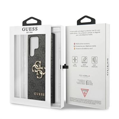 8. Guess GUHCS22L4GMGGR S908 S22 Ultra szary/grey hardcase 4G Big Metal Logo