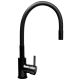 2. PYRAMIS LEFKADA Waschbecken (68x44) 1B 1D schwarz + Flessi Black Edision Wasserhahn - 070 260611F