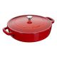 Tiefe Schmorpfanne mit Deckel Staub – 24 cm, Rot