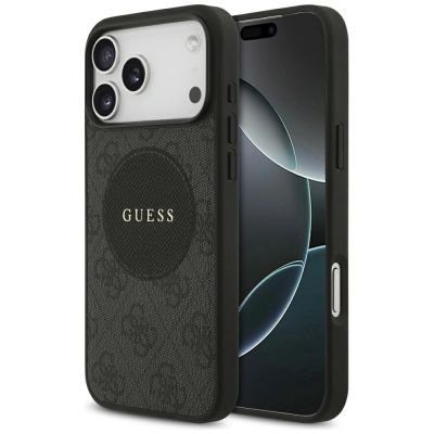 Guess 4G Circle Classic Logo MagSafe Hülle für iPhone 17 Pro Max - Schwarz