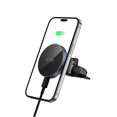 3. Tech-Protect mm15W-V5 Magnetische MagSafe-Autohalterung für Lüftungsschlitze/CD-Schlitz – Schwarz