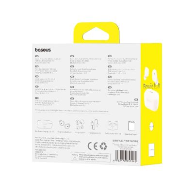 6. Baseus Bowie E18 Kabellose Kopfhörer (Weiß)