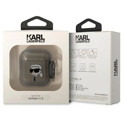 3. Karl Lagerfeld KLA2HNIKTCK AirPods 1/2 Hülle schwarz/schwarz Karl`s Head