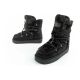 17. D.Franklin Damen Winter Schneestiefel, modisches Fellfutter, Schwarz