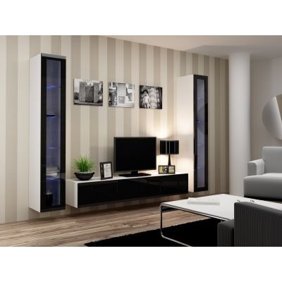 10. TV-Schrank VIGO '180' 30/180/40 weiß/schwarz glänzend