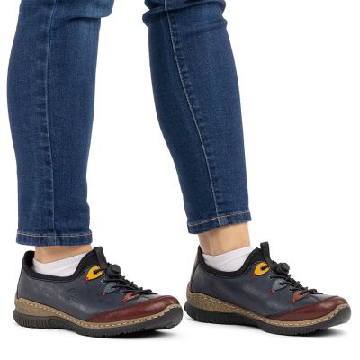 6. Rieker N3271-35 Damen-Slipper, bequem, marineblau