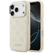 Guess Peony Hot Stamp Script MagSafe Hülle für iPhone 17 Pro - Beige