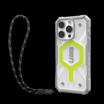 2. UAG Pathfinder Clear Magsafe Bundle Hülle mit Trageband für iPhone 16 Pro – Grün