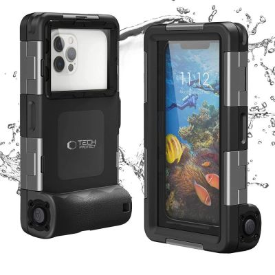 3. Tech-Protect Waterproof Case wasserdicht IPX8 für Smartphones 4,7-6,7" - schwarz