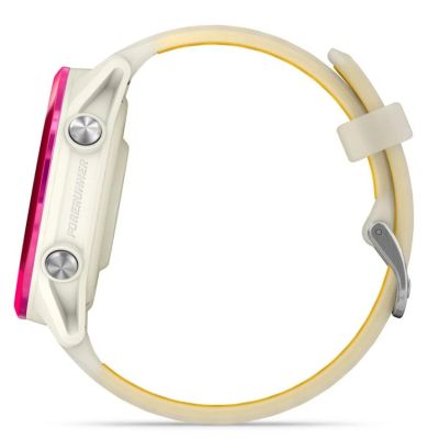 8. Garmin Forerunner 570 42mm Uhr aus Aluminium in den Farben Knochenweiß/Himbeere