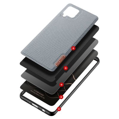 2. Dux Ducis Fino Etuihülle aus Nylonmaterial für Samsung Galaxy A42 5G grau