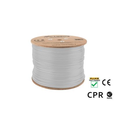 2. LANBERG UFTP-KABEL CAT 6A 305M CU LSZH DRAHT GRAU CPR+FLUKE BESTANDEN