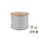 2. LANBERG UFTP-KABEL CAT 6A 305M CU LSZH DRAHT GRAU CPR+FLUKE BESTANDEN