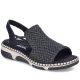2. Bequeme schwarze Plateau-Sandalen für Damen Rieker 66241-00