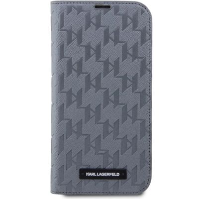 3. Karl Lagerfeld KLBKP14SSAKLHPG iPhone 14 6,1" Bücherregal Silber/Silber Saffiano-Monogramm