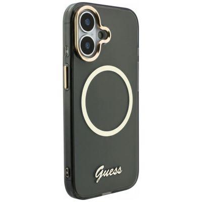 4. Guess IML Script Metal MagSafe Hülle für iPhone 17 - Schwarz
