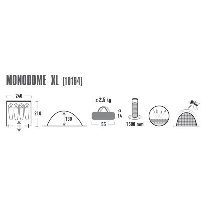 10. High Peak Monodome 4 Zelt Blau Grau 10164