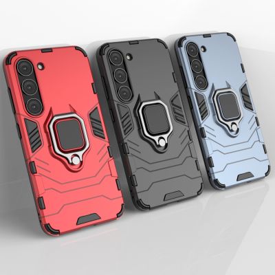 16. Ring Armor Hülle für Samsung Galaxy S23 gepanzerte Hülle magnetischer Haltering schwarz
