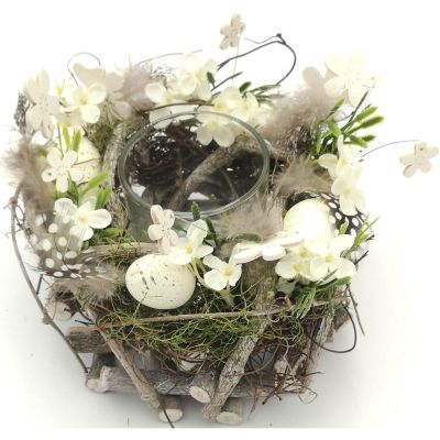 Dekorativer Federkerzenhalter 16 cm für Teelichter