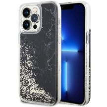 Guess GUHCP14XLCSGSGK iPhone 14 Pro Max 6,7" schwarz/schwarzes Hardcase Liquid Glitter Marble