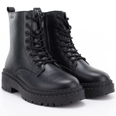 8. Schwarze Plateau-Kampfstiefel für Damen von Big Star (UU274816)